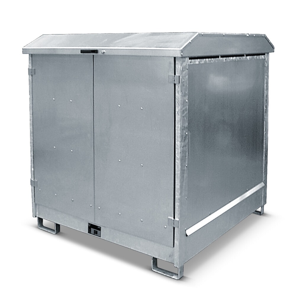 Produktabbildung: Bauer® Gefahrstoff-Depot GD-N, inkl. Auffangwanne für 4x 200 l, HxBxT 1.550 x 1.440 x 1.500 mm