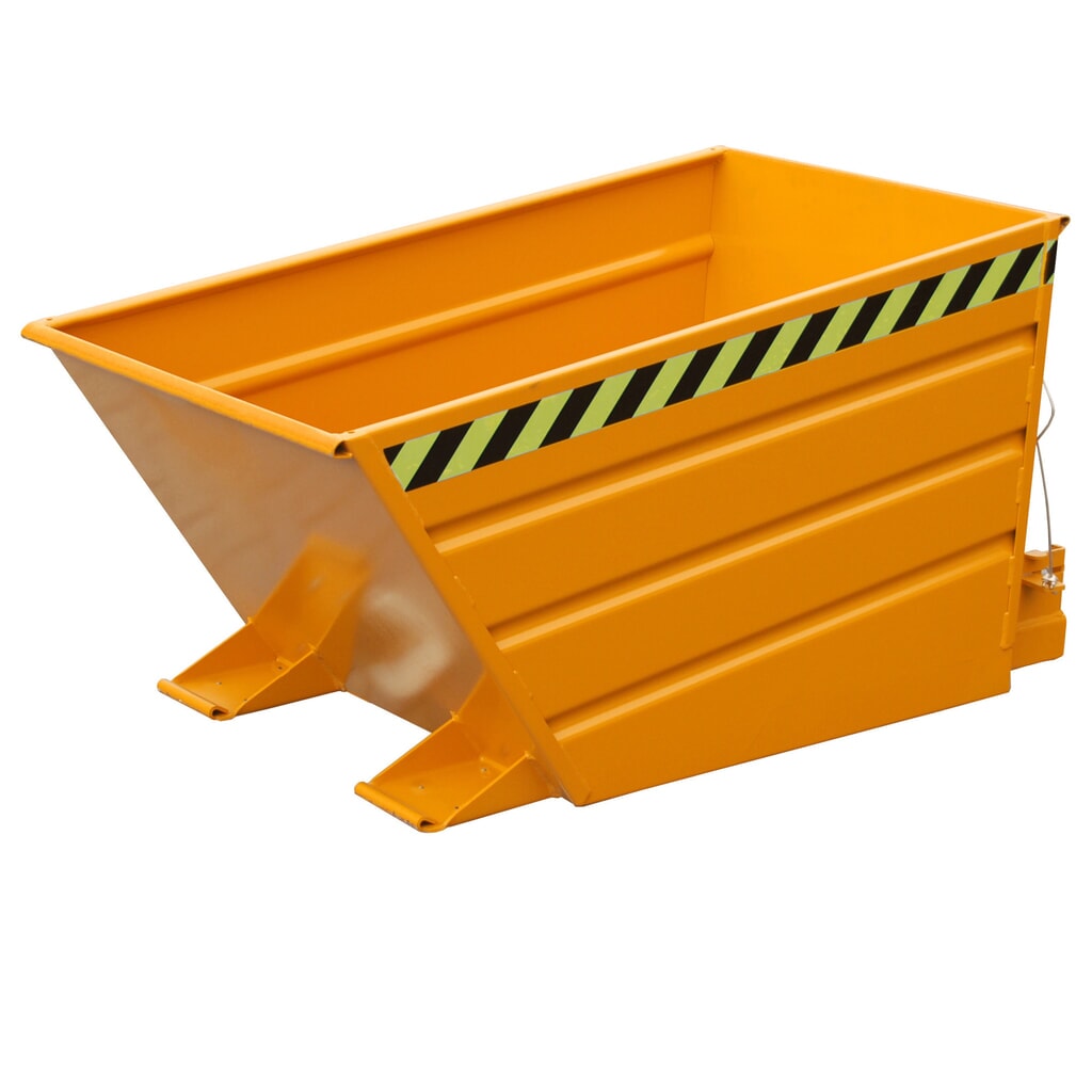 Bauer® Kippbehälter kompakt, lackiert, Volumen 0,5 m³, RAL 2000 gelborange Produktabbildung: Bauer® Kippbehälter kompakt, lackiert, Volumen 0,5 m³, RAL 2000 gelborange