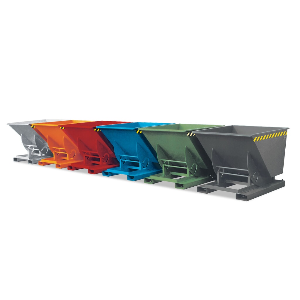 Produktabbildung: Bauer® Kippbehälter mit Abrollmechanik, TK 1.000 kg, verzinkt, Volumen 1,5 m³