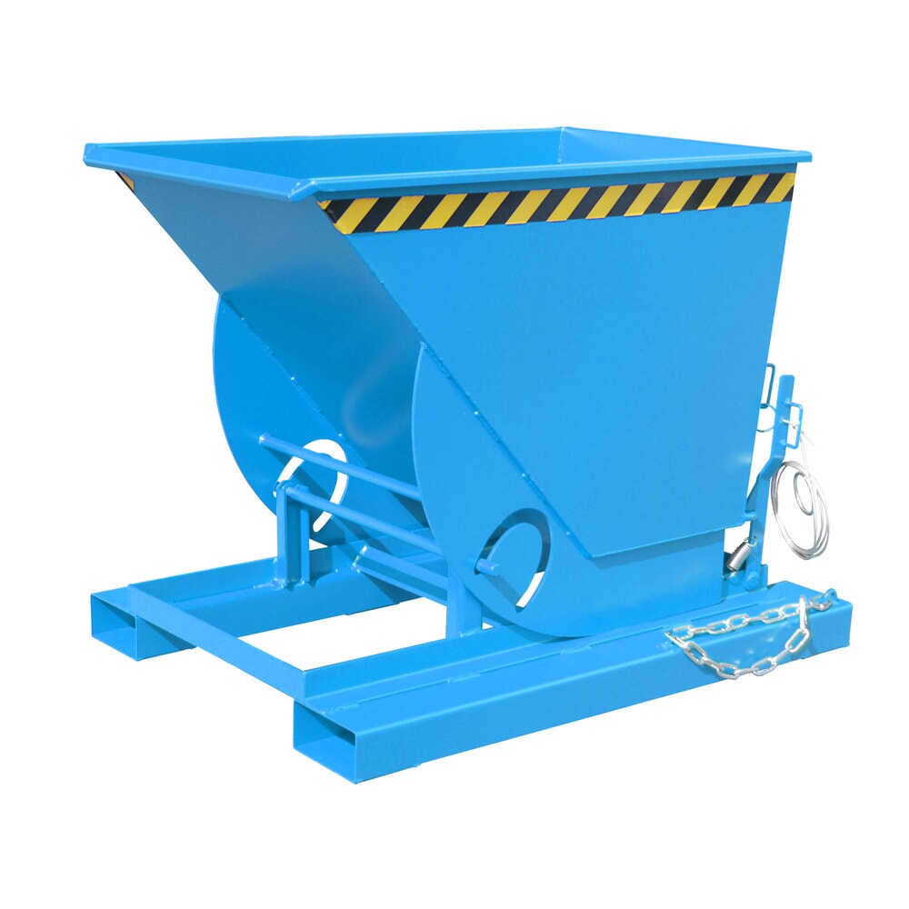 Produktabbildung: Bauer® Kippbehälter mit Abrollmechanik, TK 1.000 kg, lackiert, Volumen 0,5 m³, RAL 5012 lichtblau