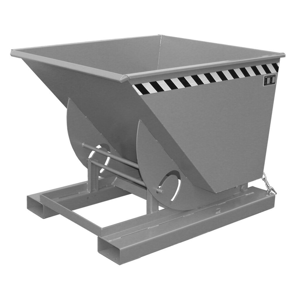 Produktabbildung: Bauer® Kippbehälter mit Abrollmechanik, TK 1.000 kg, lackiert, Volumen 0,75 m³, RAL 7005 mausgrau
