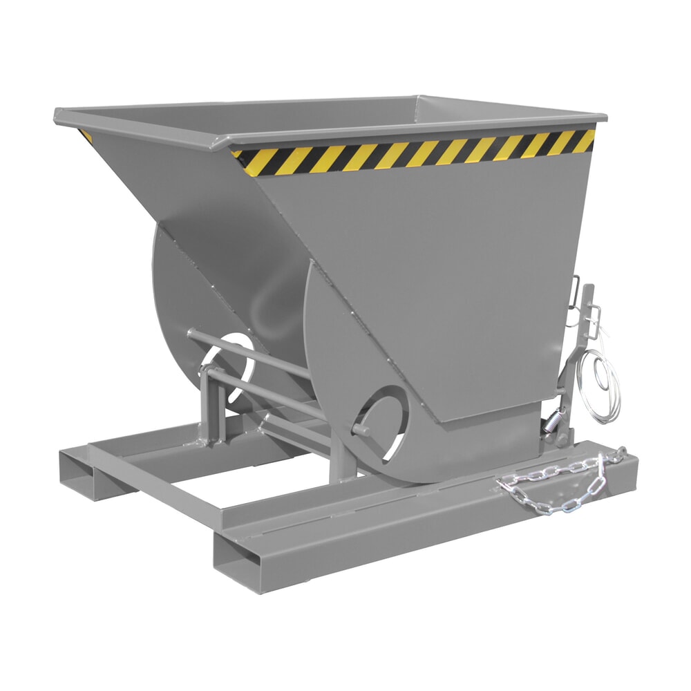 Produktabbildung: Bauer® Kippbehälter mit Abrollmechanik, TK 1.000 kg, lackiert, Volumen 0,5 m³, RAL 7005 mausgrau