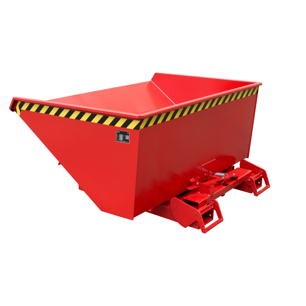 Bauer® Kippbehälter mit automatischer Abrollmechanik, TK 1.000 kg, lackiert, Volumen 0,6 m³, RAL 3000 feuerrot Produktabbildung Nr. 6: Bauer® Kippbehälter mit automatischer Abrollmechanik, TK 1.000 kg, lackiert, Volumen 0,6 m³, RAL 3000 feuerrot