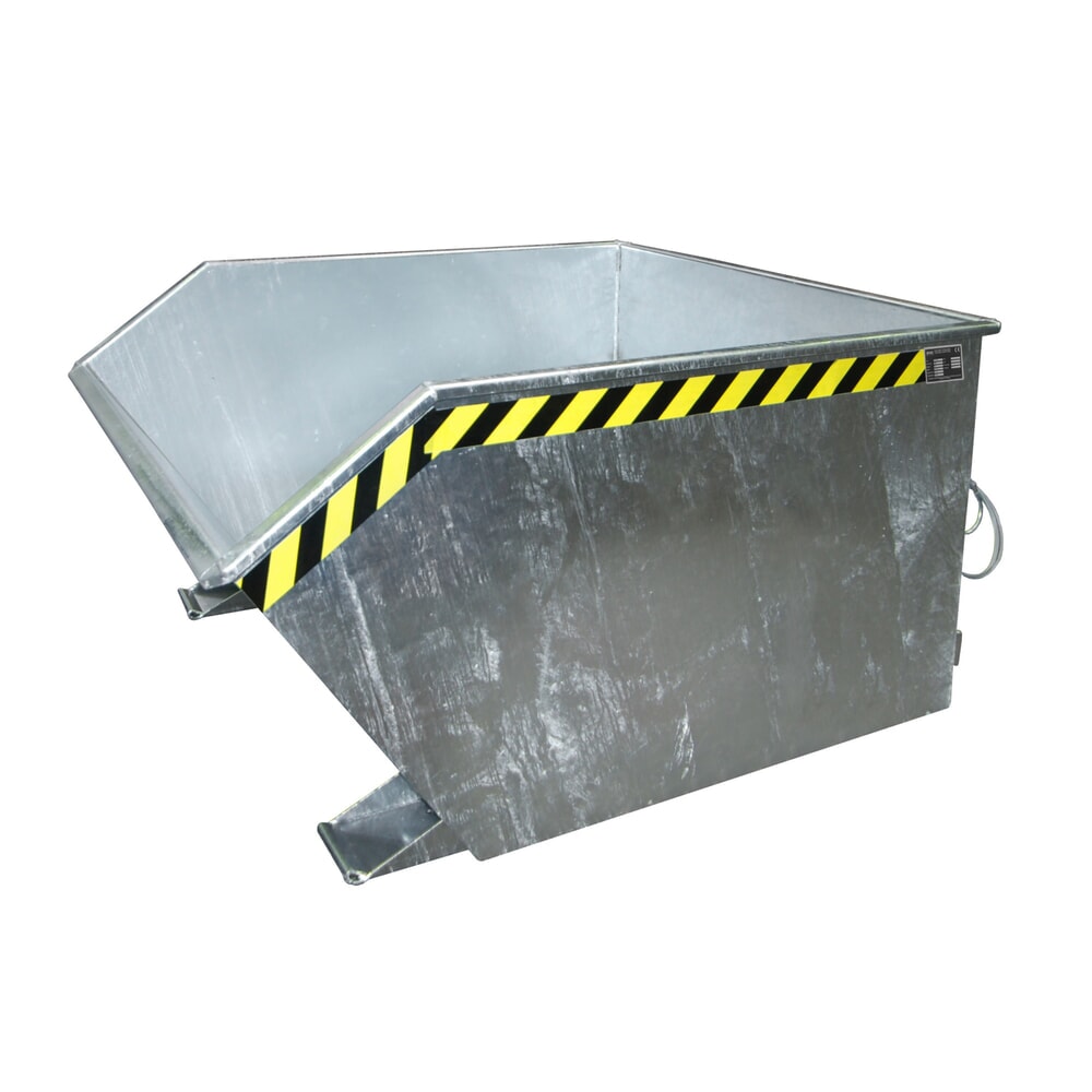 Produktabbildung: Bauer® Kippbehälter, niedrige Bauhöhe, verzinkt, TK 1.500 kg, Volumen 1 m³