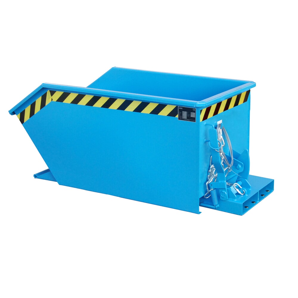 Produktabbildung: Bauer® Kippbehälter, niedrige Bauhöhe, lackiert, Volumen 0,3 m³, RAL 5012 lichtblau