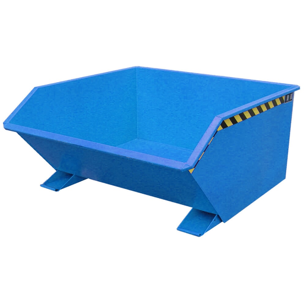 Produktabbildung: Bauer® Kippbehälter, niedrige Bauhöhe, lackiert, Volumen 0,75 m³, RAL 5012 lichtblau