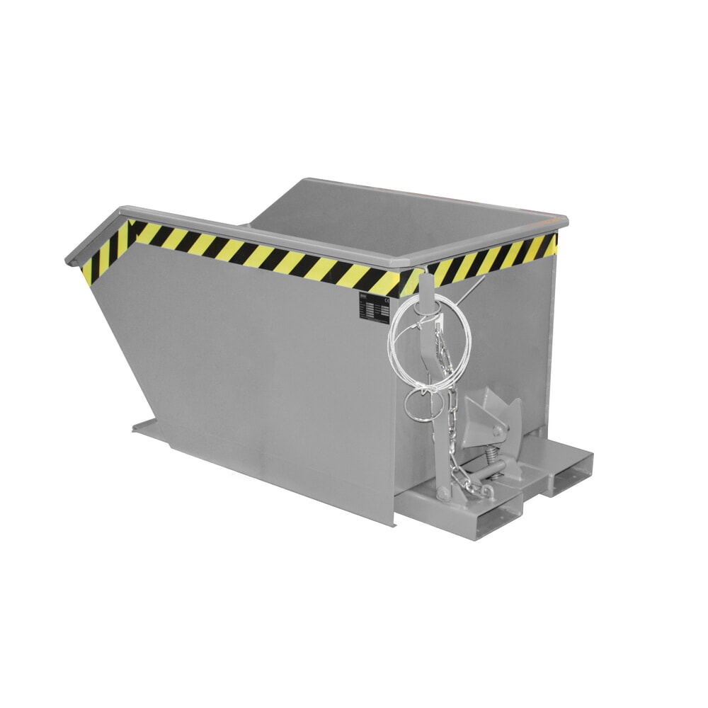 Produktabbildung: Bauer® Kippbehälter, niedrige Bauhöhe, lackiert, Volumen 0,5 m³, RAL 7005 mausgrau