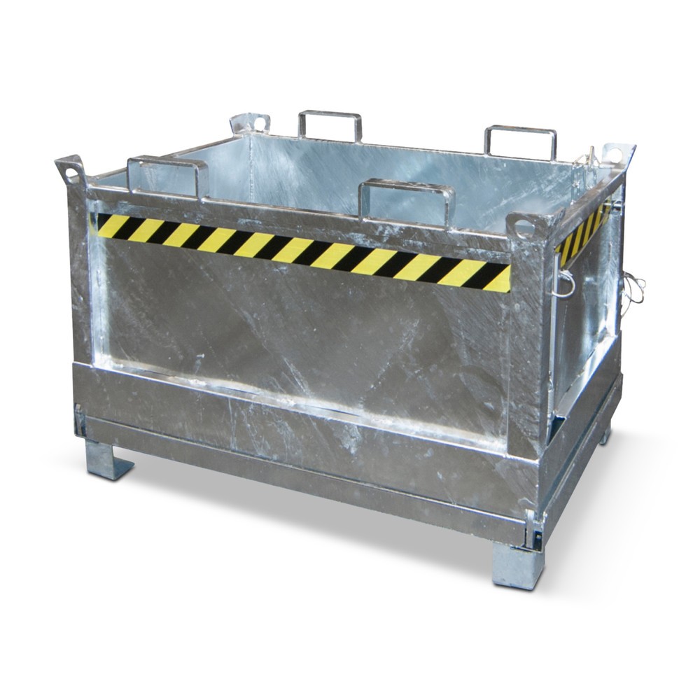 Produktabbildung: Bauer® Klappbodenbehälter, 3-fach stapelbar, verzinkt, TK 1.000 kg, Volumen 0,5 m³