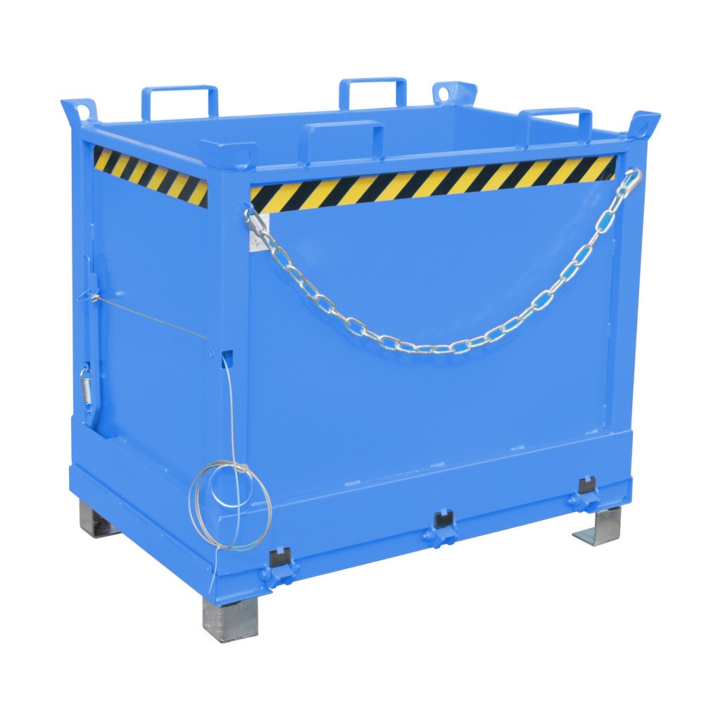 Produktabbildung: Bauer® Klappbodenbehälter, 3-fach stapelbar, lackiert, Volumen 0,75 m³, RAL 5012 lichtblau