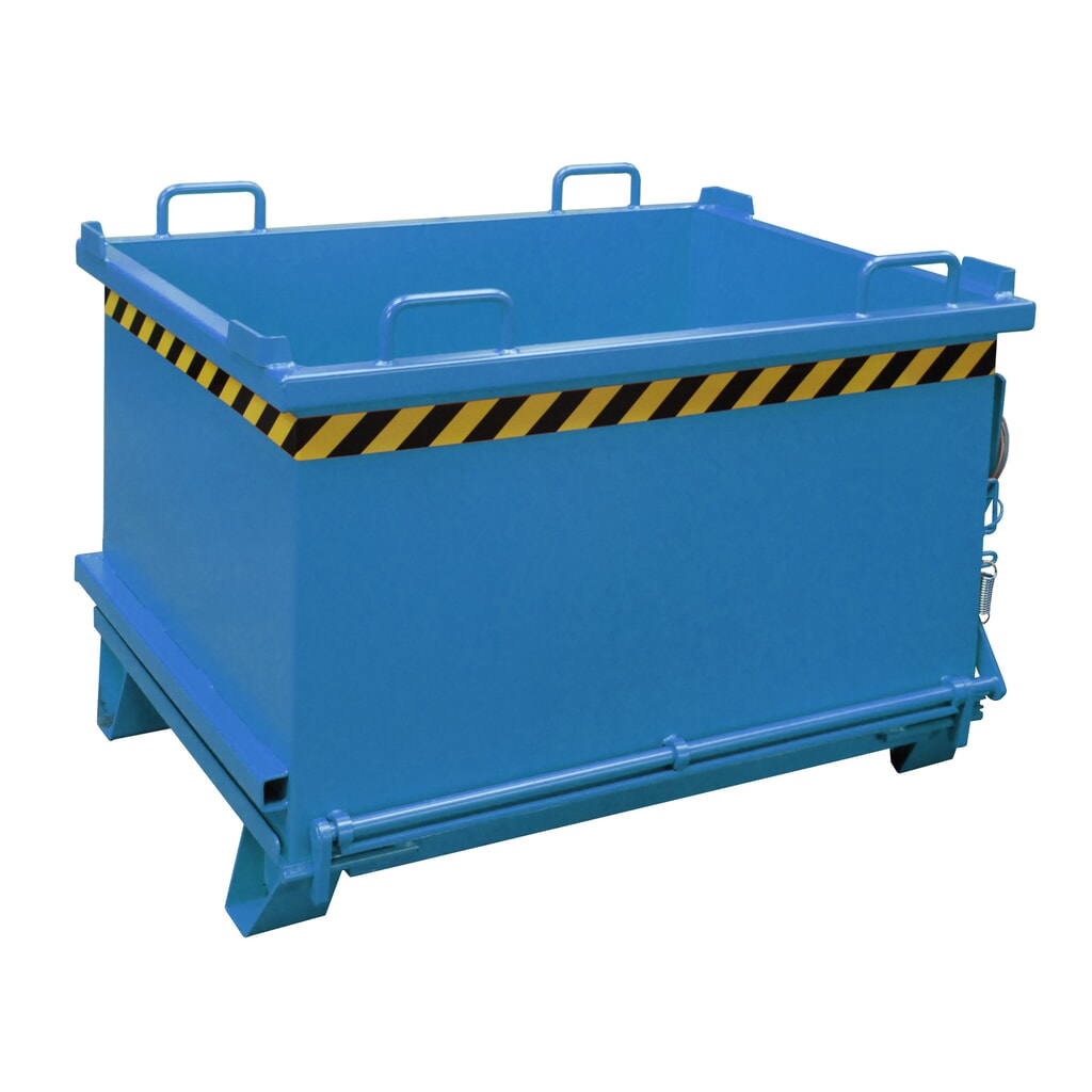 Bauer® Klappbodenbehälter, verstärkte Bodenklappe, lackiert, Volumen 0,75 m³, RAL 5012 lichtblau Produktabbildung: Bauer® Klappbodenbehälter, verstärkte Bodenklappe, lackiert, Volumen 0,75 m³, RAL 5012 lichtblau