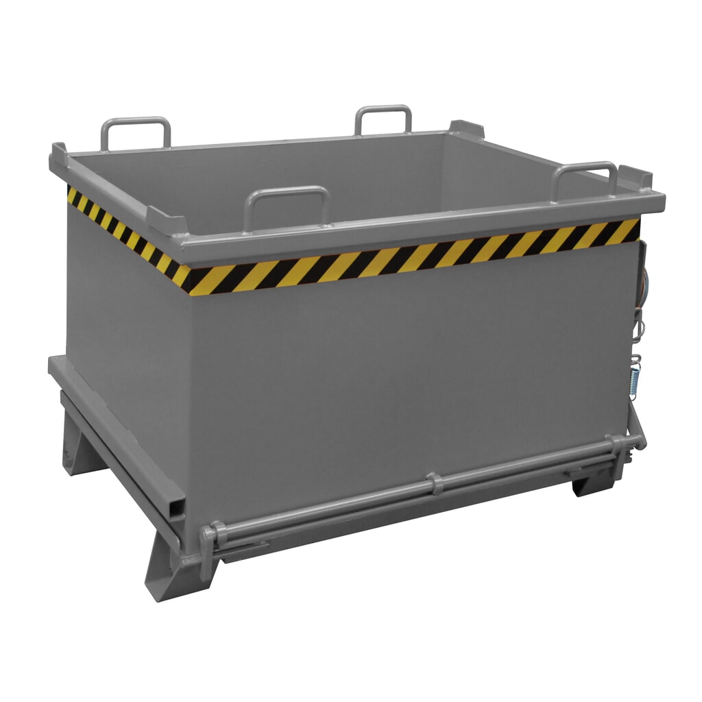 Bauer® Klappbodenbehälter, verstärkte Bodenklappe, lackiert, Volumen 0,75 m³, RAL 7005 mausgrau Produktabbildung: Bauer® Klappbodenbehälter, verstärkte Bodenklappe, lackiert, Volumen 0,75 m³, RAL 7005 mausgrau