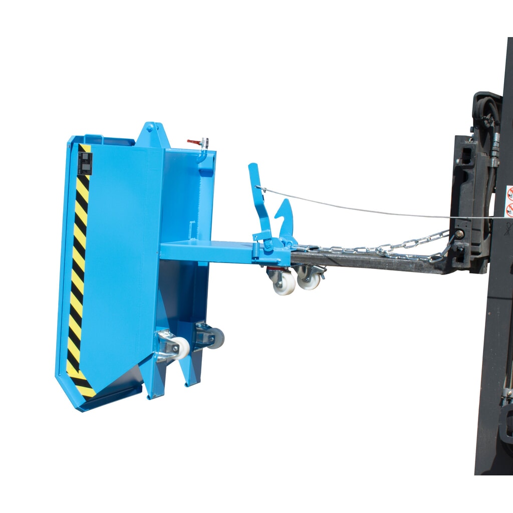 Bauer® Mini-Spänebehälter, extrem niedrige Bauhöhe, lackiert, Volumen 0,23 m³, RAL 5012 lichtblau Produktabbildung: Bauer® Mini-Spänebehälter, extrem niedrige Bauhöhe, lackiert, Volumen 0,23 m³, RAL 5012 lichtblau