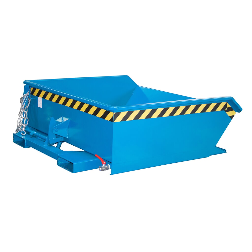 Produktabbildung: Bauer® Mini-Spänebehälter, extrem niedrige Bauhöhe, lackiert, Volumen 0,46 m³, RAL 5012 lichtblau