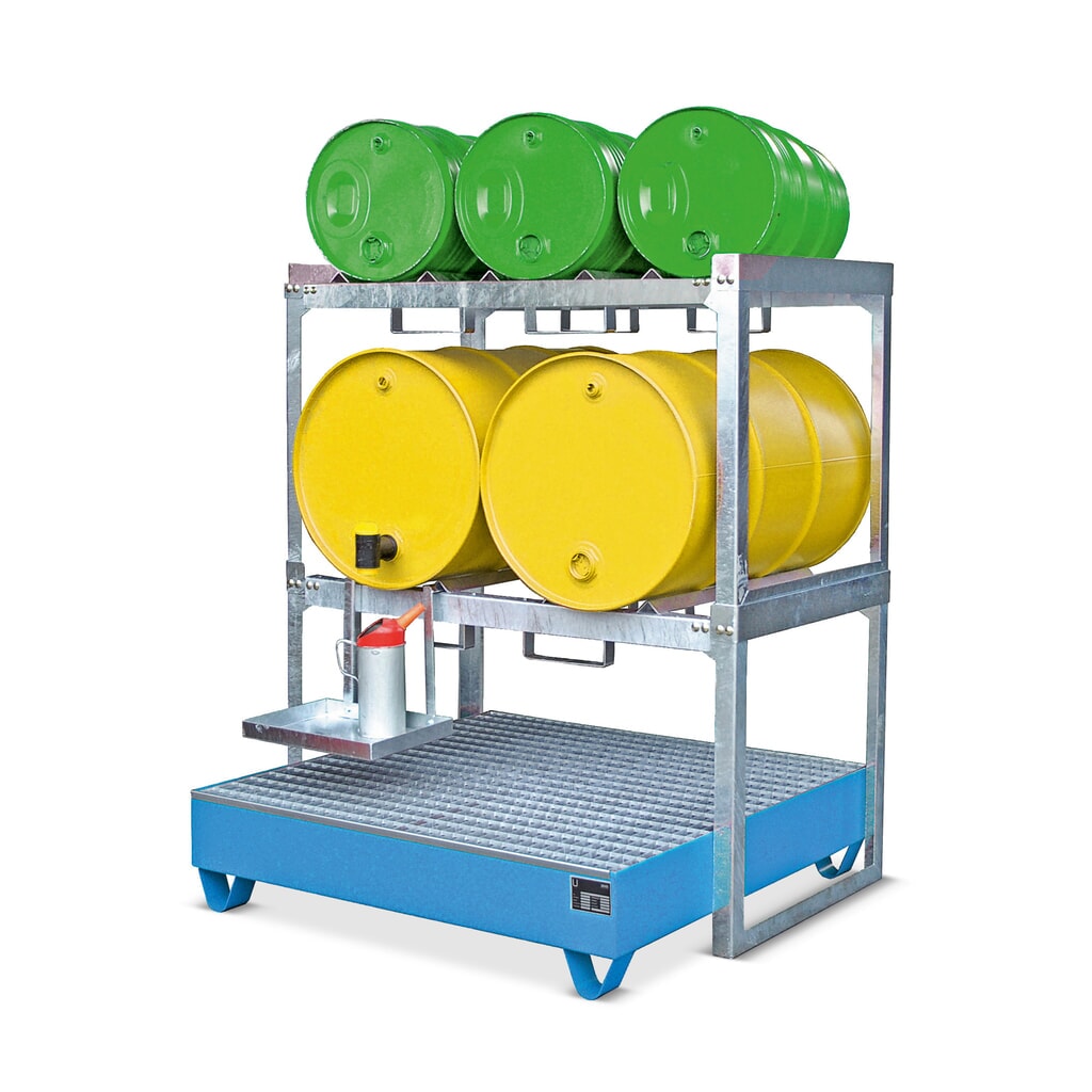 Bauer® Modulares Fassregal-System, HxBxT 780 x 1.310 x 800 mm, für 2 Fässer à 200 l Produktabbildung Nr. 3: Bauer® Modulares Fassregal-System, HxBxT 780 x 1.310 x 800 mm, für 2 Fässer à 200 l