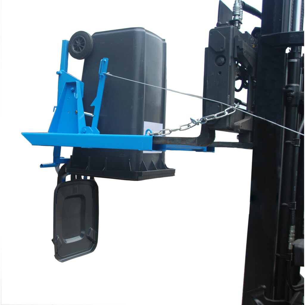 Produktabbildung Nr. 3: Bauer® Mülltonnen-Kipper MK für Stapler, 1x 80-/120-Liter-Mülltonne, Zugseil