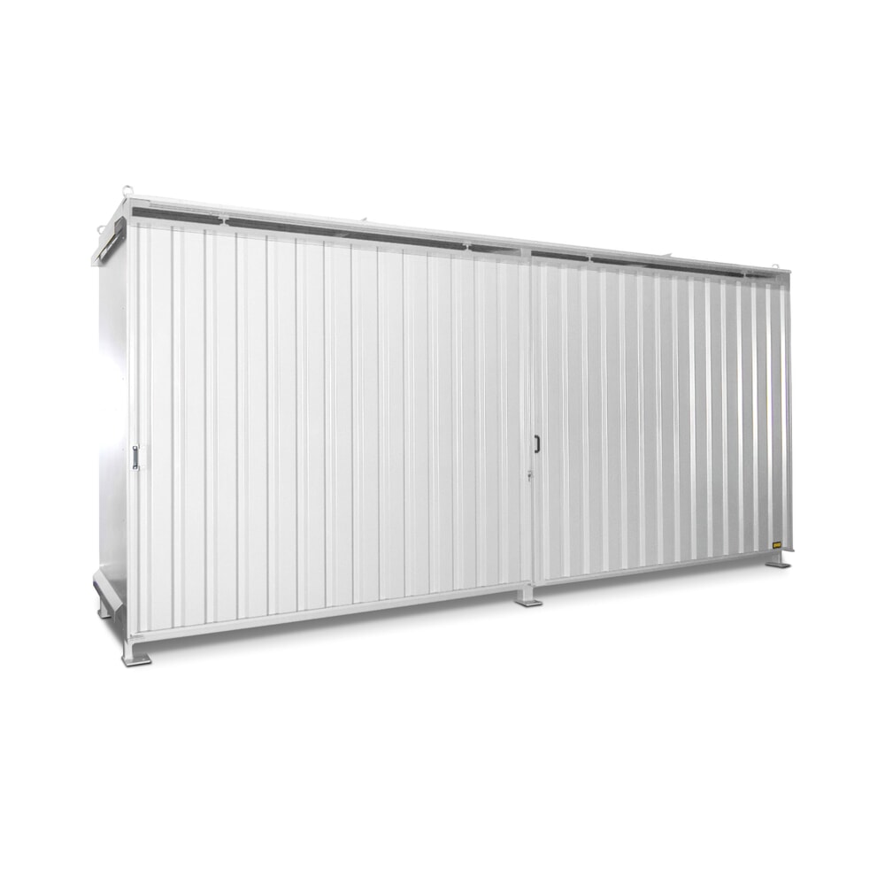 Produktabbildung: Bauer® Regalcontainer für 12x EP / 8x CP3, 2 Ebenen, 2 Schiebetüren, grauweiss