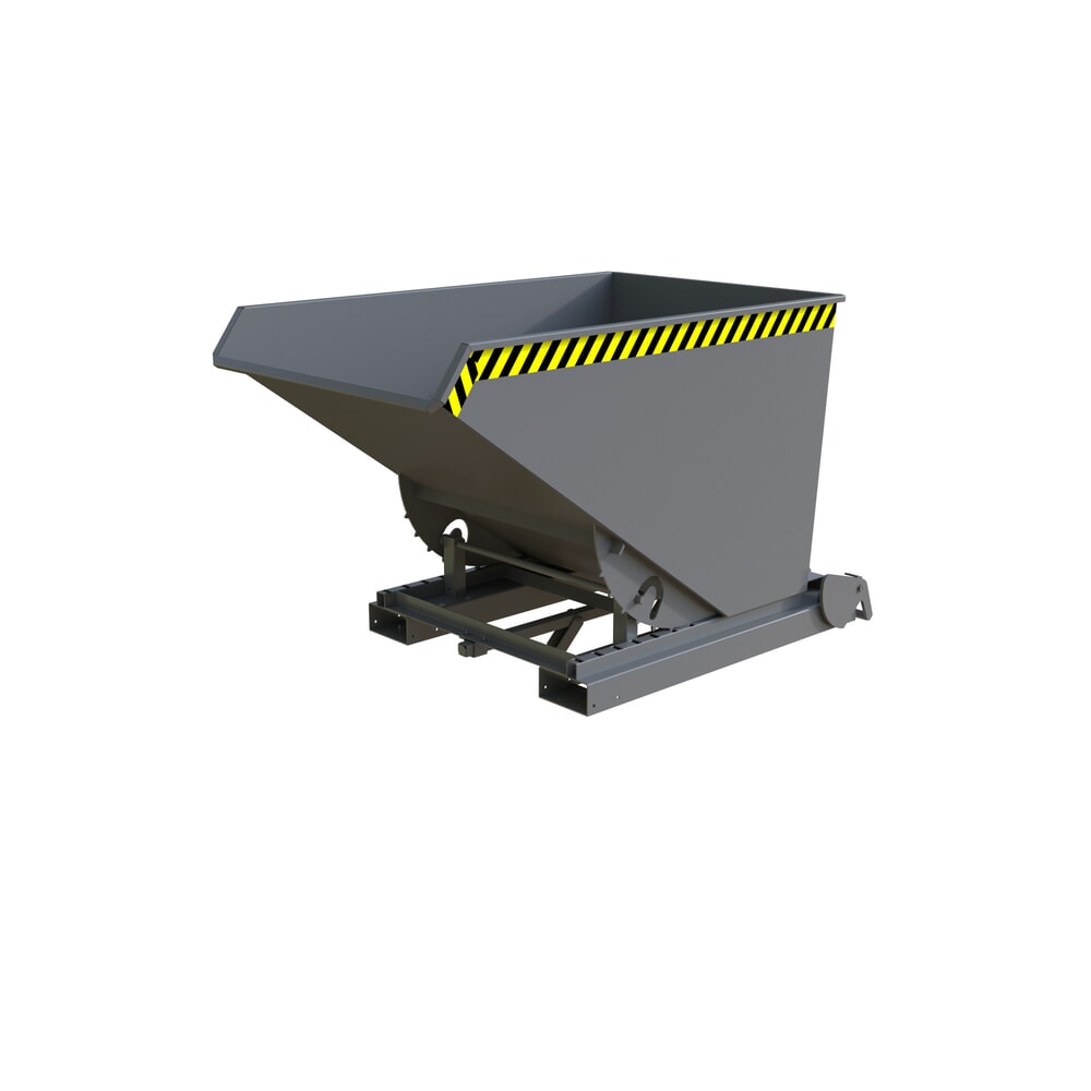 Produktabbildung: Bauer® Späne-Kippbehälter mit Abrollautomatik, lackiert, Volumen 1,2 m³, RAL 7005 mausgrau