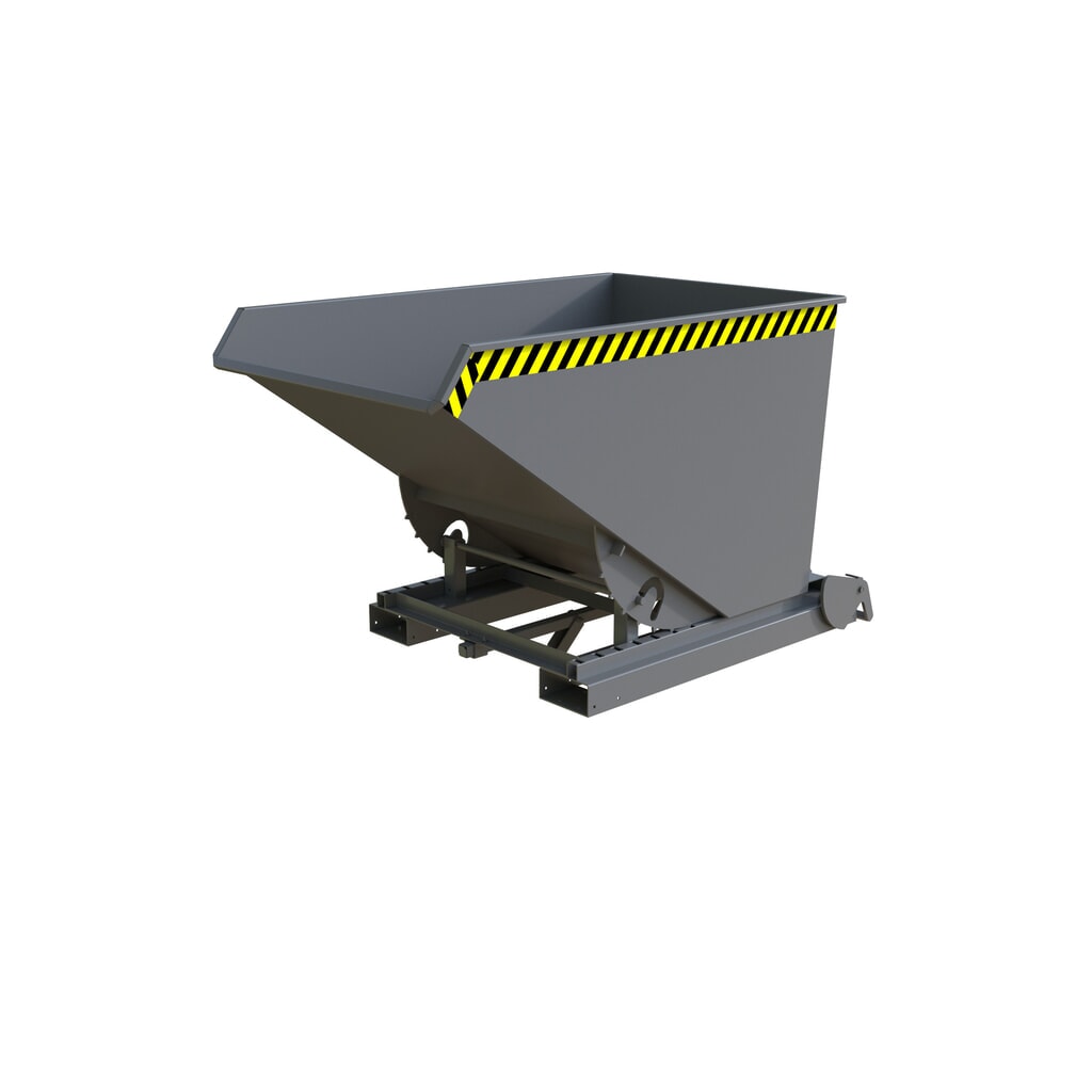 Produktabbildung: Bauer® Späne-Kippbehälter mit Abrollautomatik, lackiert, Volumen 1,2 m³, RAL 7005 mausgrau