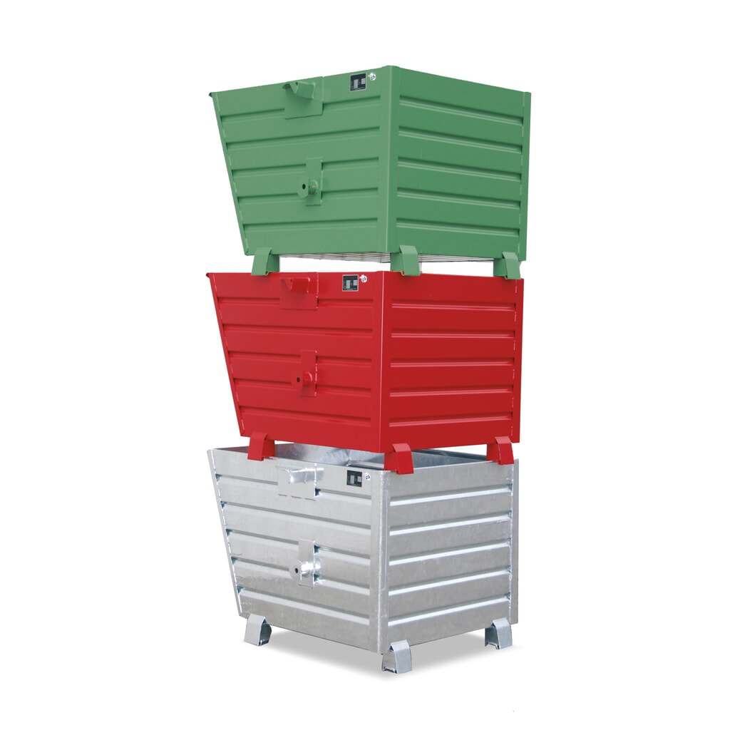 Produktabbildung: Bauer® Stapelbarer Kippbehälter, verzinkt, Volumen 0,3 m³