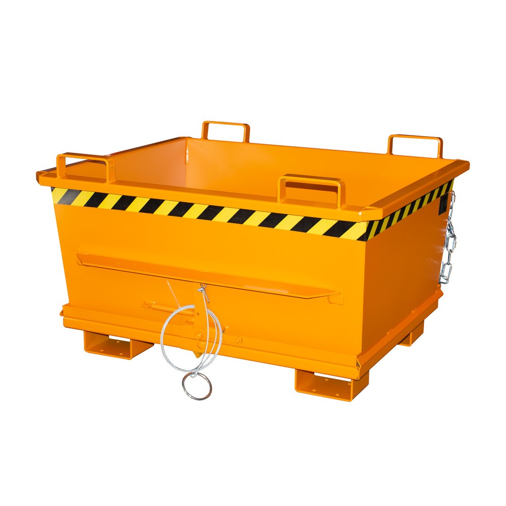 Produktabbildung: Bauer® Stapelbarer Klappbodenbehälter, lackiert, Volumen 0,5 m³, RAL 2000 gelborange