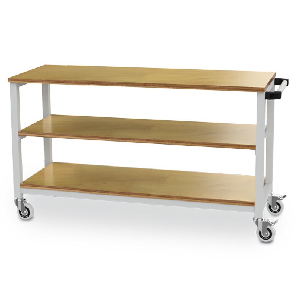 Produktabbildung: Bedrunka+Hirth Mobile Werkbank R 18-16, HxBxT 880 x 1.500 x 540 mm, lichtgrau, 2 Fachböden