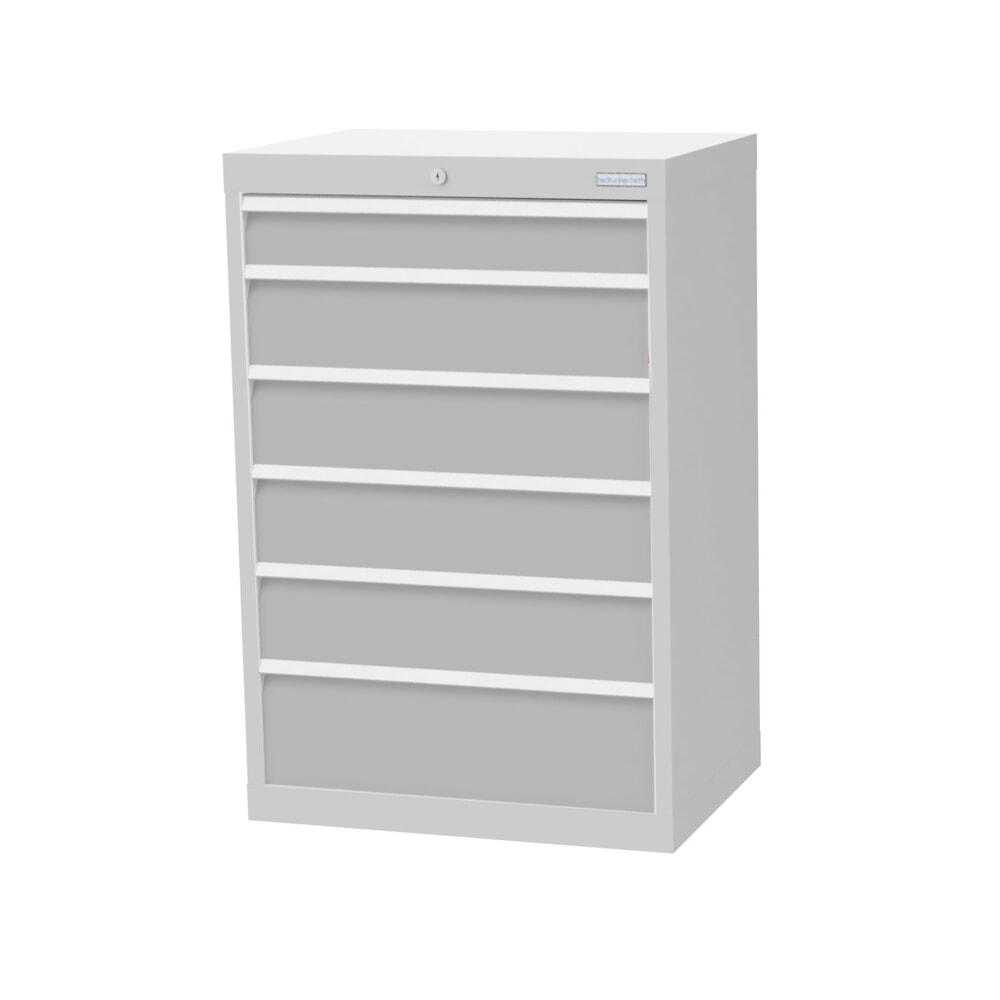 Produktabbildung: Bedrunka+Hirth Schubladenschrank Profi, Schubladen 1x100 + 4x150 + 1x200 mm, HxBxT 1.019 x 680 x 500 mm, lichtgrau/lichtgrau