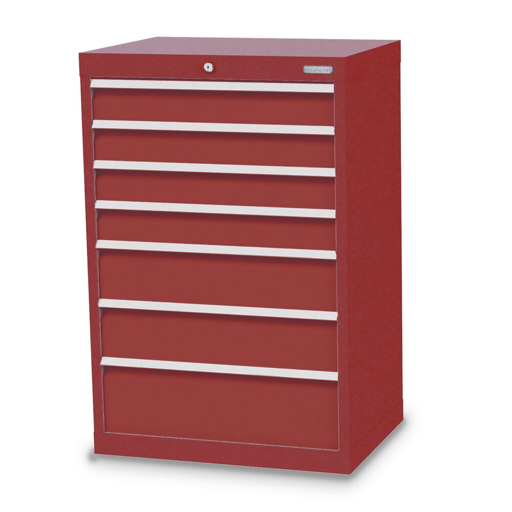 Produktabbildung: Bedrunka+Hirth Schubladenschrank Profi, Schubladen 4x100 + 2x150 + 1x200 mm, HxBxT 1.019 x 680 x 500 mm, rubinrot/rubinrot