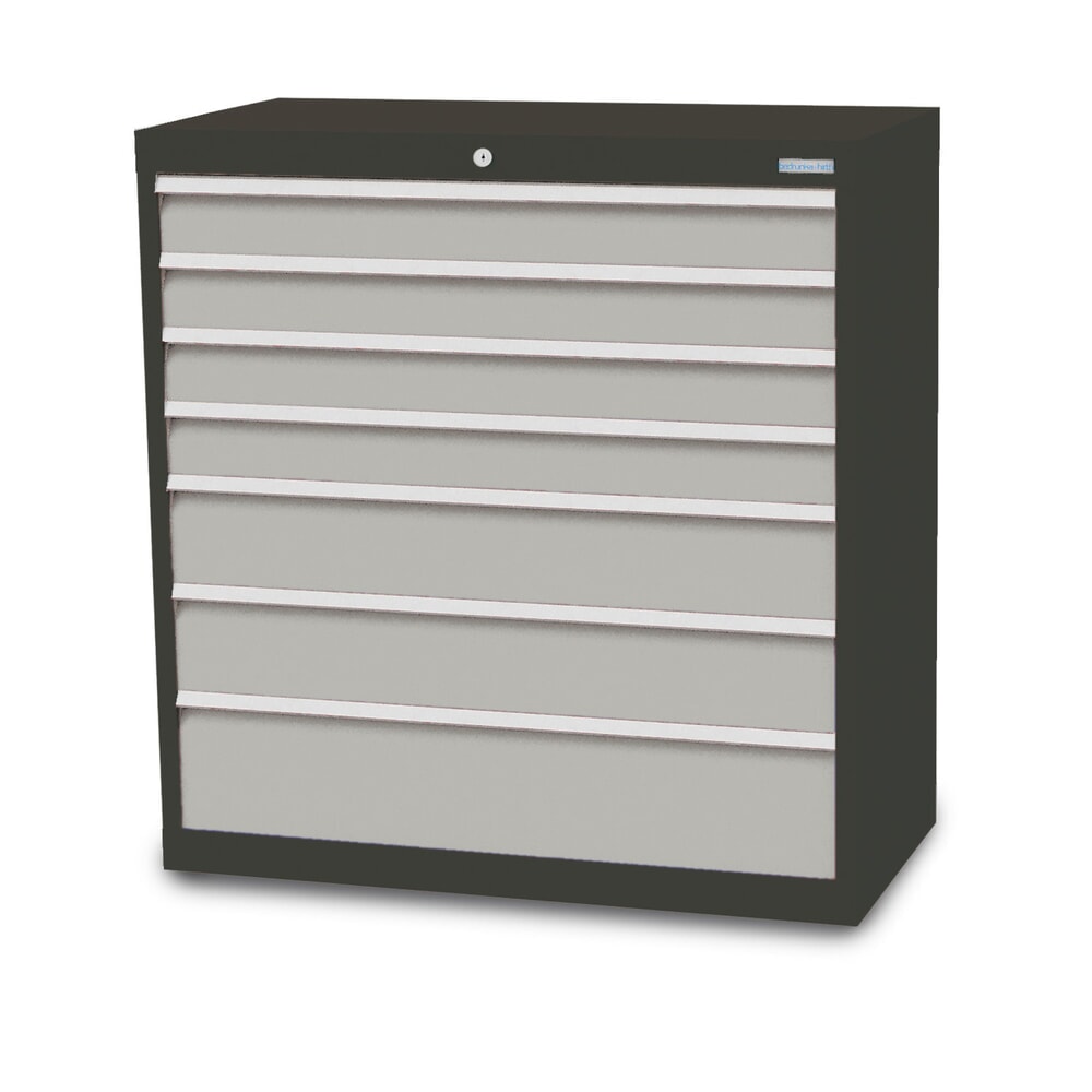 Produktabbildung: Bedrunka+Hirth Schubladenschrank Profi, Schubladen 4x100 + 2x150 + 1x200 mm, HxBxT 1.019 x 980 x 500 mm, anthrazitgrau/lichtgrau