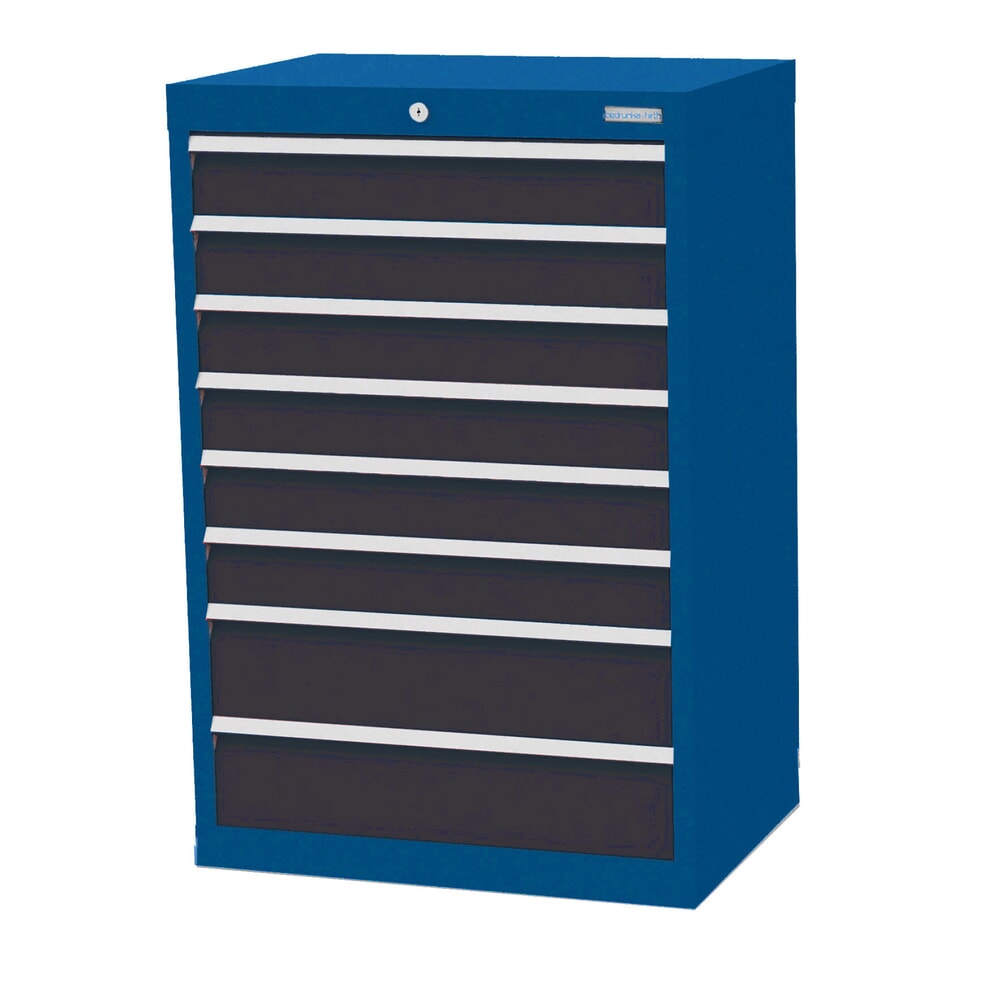 Produktabbildung: Bedrunka+Hirth Schubladenschrank Profi, Schubladen 6x100 + 2x150 mm, HxBxT 1.019 x 680 x 500 mm, enzianblau/anthrazitgrau