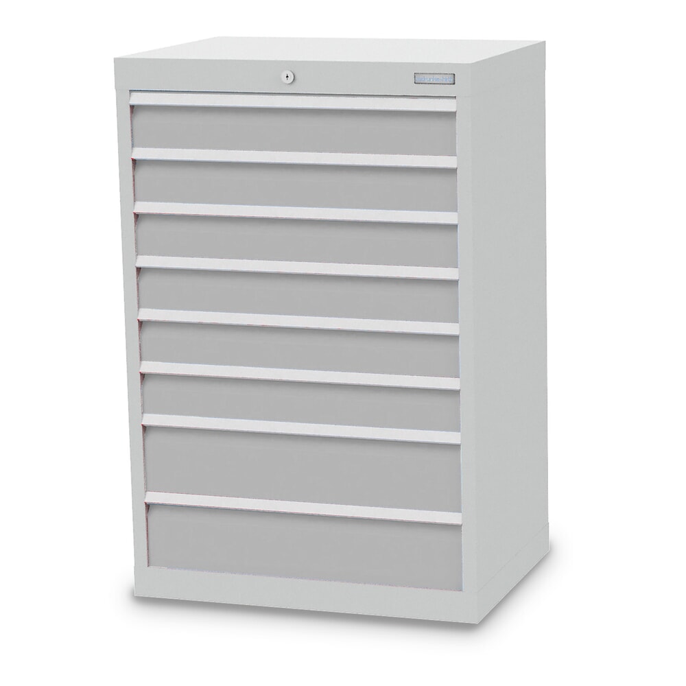Produktabbildung: Bedrunka+Hirth Schubladenschrank Profi, Schubladen 6x100 + 2x150 mm, HxBxT 1.019 x 680 x 500 mm, lichtgrau/lichtgrau