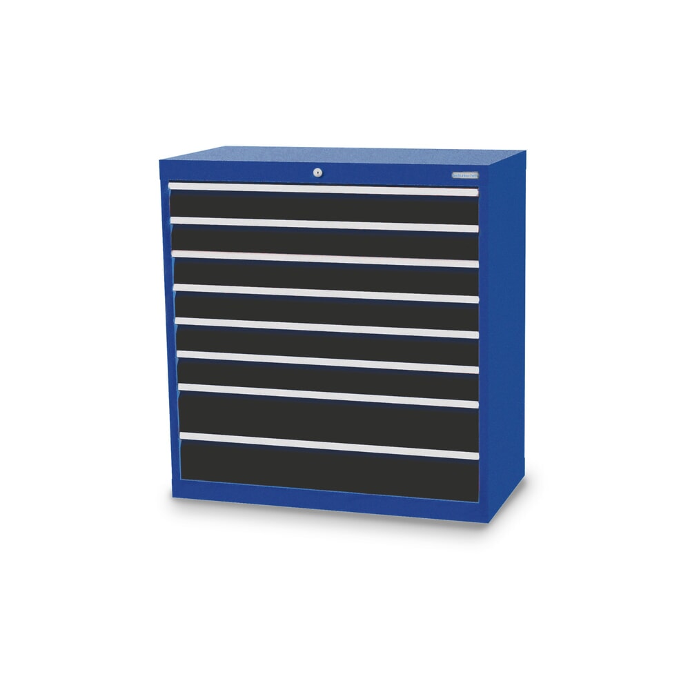 Produktabbildung: Bedrunka+Hirth Schubladenschrank Profi, Schubladen 6x100 + 2x150 mm, HxBxT 1.019 x 980 x 500 mm, enzianblau/anthrazitgrau