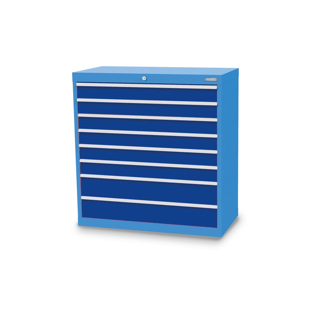 Produktabbildung: Bedrunka+Hirth Schubladenschrank Profi, Schubladen 6x100 + 2x150 mm, HxBxT 1.019 x 980 x 500 mm, lichtblau/enzianblau