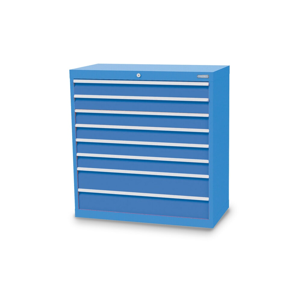 Produktabbildung: Bedrunka+Hirth Schubladenschrank Profi, Schubladen 6x100 + 2x150 mm, HxBxT 1.019 x 980 x 500 mm, lichtblau/lichtblau