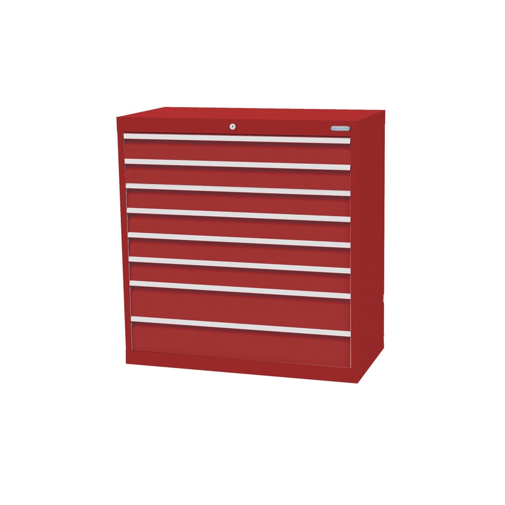 Produktabbildung: Bedrunka+Hirth Schubladenschrank Profi, Schubladen 6x100 + 2x150 mm, HxBxT 1.019 x 980 x 500 mm, rubinrot/rubinrot