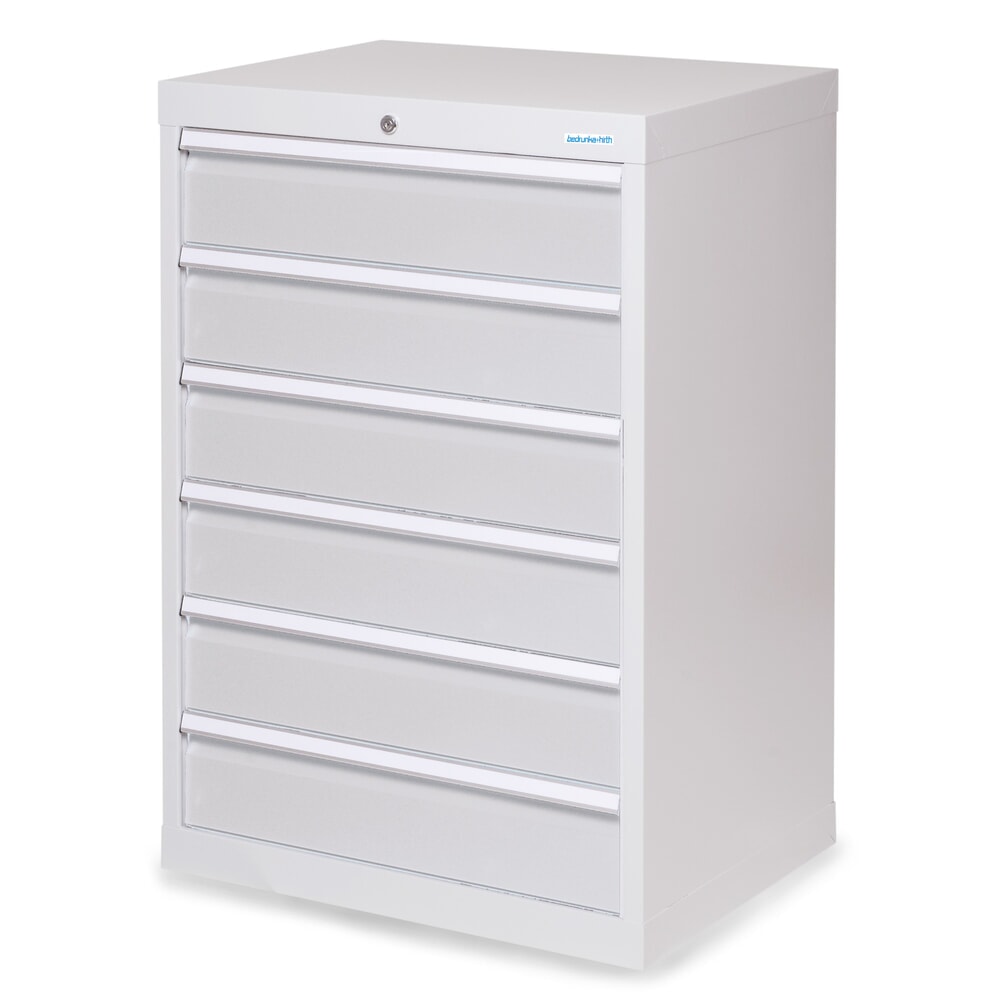 Produktabbildung: Bedrunka+Hirth Schubladenschrank Profi, Schubladen 6x150 mm, HxBxT 1.019 x 680 x 500 mm, lichtgrau/lichtgrau