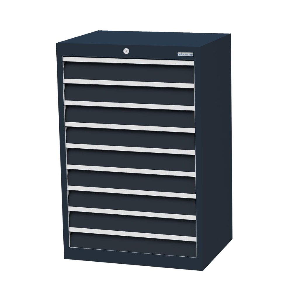 Produktabbildung: Bedrunka+Hirth Schubladenschrank Profi, Schubladen 9x100 mm, HxBxT 1.019 x 680 x 500 mm, anthrazitgrau/anthrazitgrau