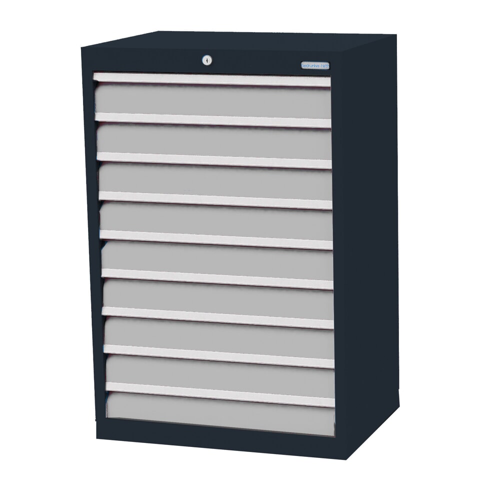 Produktabbildung: Bedrunka+Hirth Schubladenschrank Profi, Schubladen 9x100 mm, HxBxT 1.019 x 680 x 500 mm, anthrazitgrau/lichtgrau
