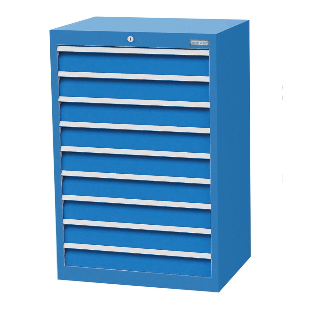 Produktabbildung: Bedrunka+Hirth Schubladenschrank Profi, Schubladen 9x100 mm, HxBxT 1.019 x 680 x 500 mm, lichtblau/lichtblau