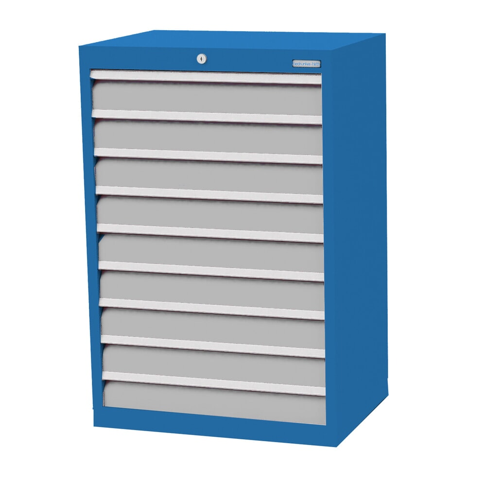 Produktabbildung: Bedrunka+Hirth Schubladenschrank Profi, Schubladen 9x100 mm, HxBxT 1.019 x 680 x 500 mm, lichtblau/lichtgrau