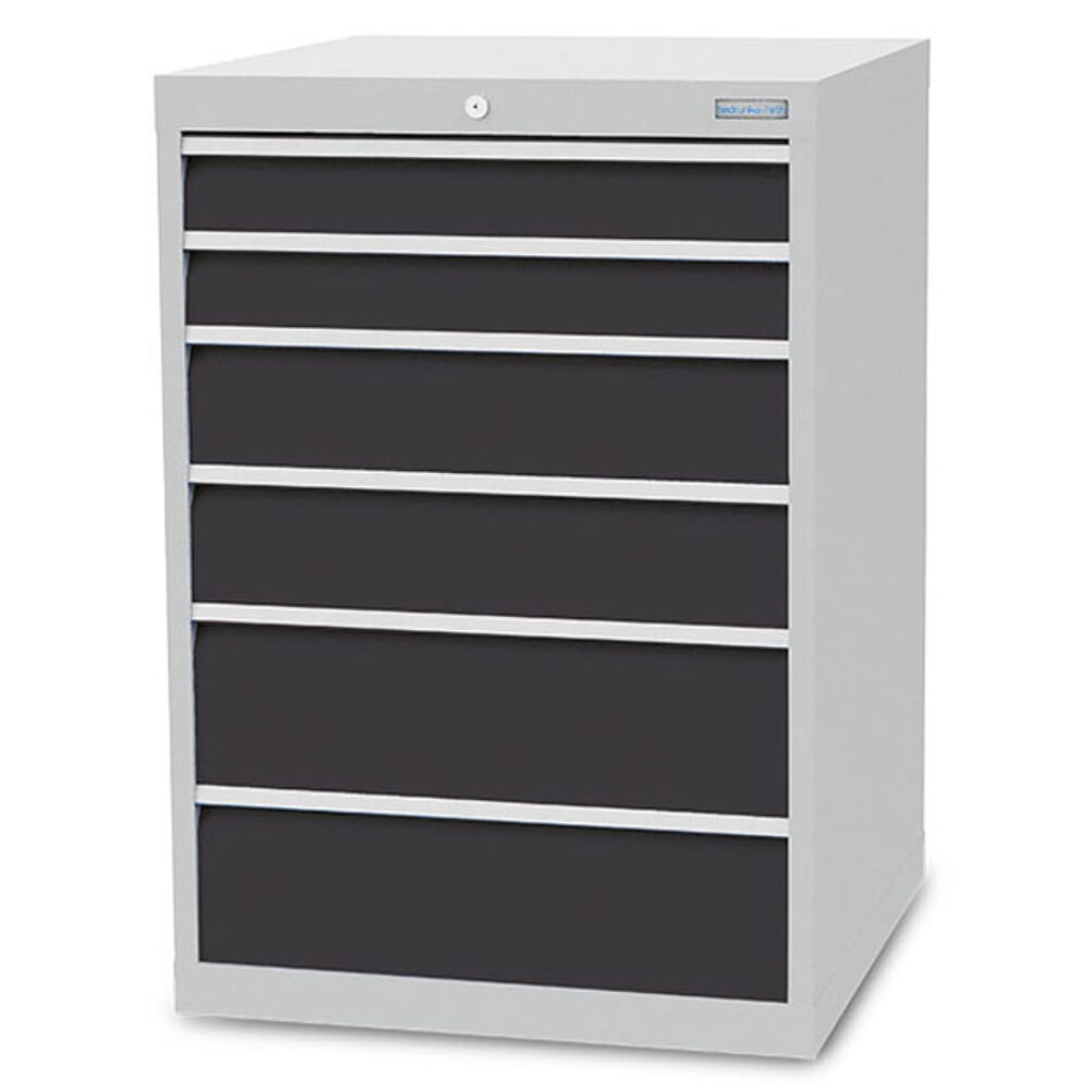 Produktabbildung: Bedrunka+Hirth Schubladenschrank R 24-24, HxBxT 1.019 x 705 x 736 mm, lichtgrau, anthrazitgrau, 6 Schubladen 2x100 + 2x150 + 2x200 mm