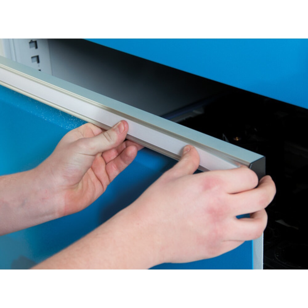 Produktabbildung Nr. 4: Bedrunka+Hirth Schubladenschrank R 24-16, HxBxT 1.019 x 680 x 500 mm, lichtgrau, lichtblau, 7 Schubladen