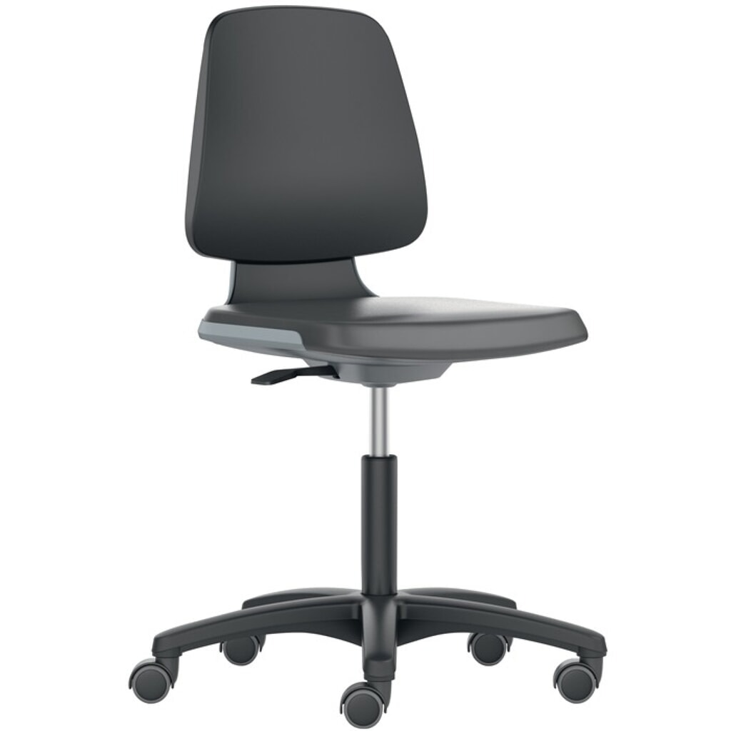 Produktabbildung: bimos  Arbeitsdrehstuhl Labsit, Integralschaum schwarz, Rollen Sitzschale anthrazit, 450-650 mm
