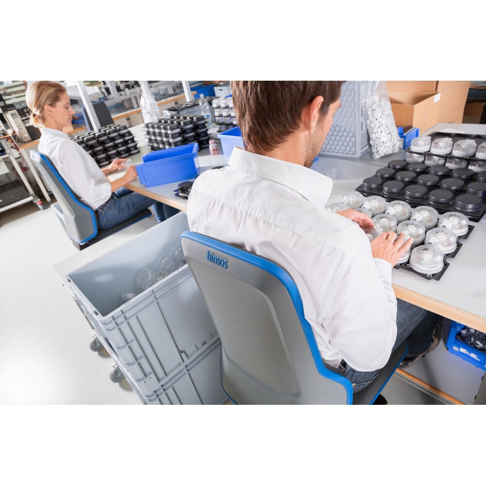 Produktabbildung Nr. 9: bimos Arbeitsdrehstuhl Neon, ohne Polsterelement grau, Bodengleiter + Aufstiegshilfe, Permanentkontakt Permanentkontakt