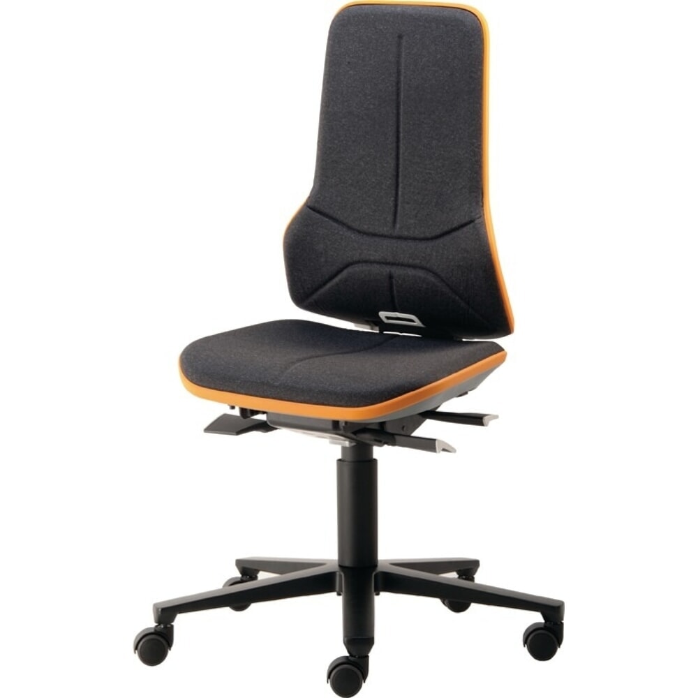 Produktabbildung: bimos Arbeitsdrehstuhl Neon, ohne Polsterelement orange, Rollen, 450-620 mm Permanentkontakt