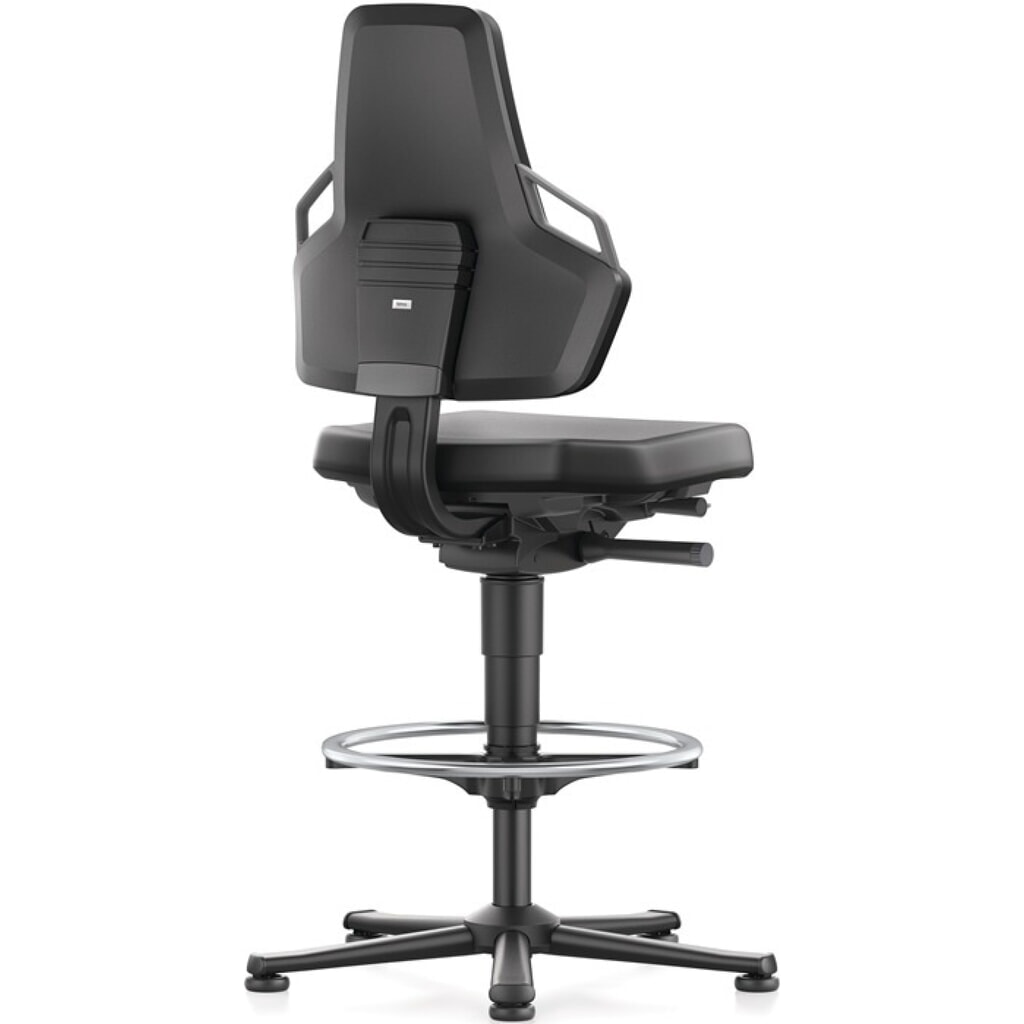 Produktabbildung Nr. 2: bimos Arbeitsdrehstuhl Nexxit, Integralschaum schwarz, Bodengleiter + Fussring, Grifffarbe grau 570-820 mm