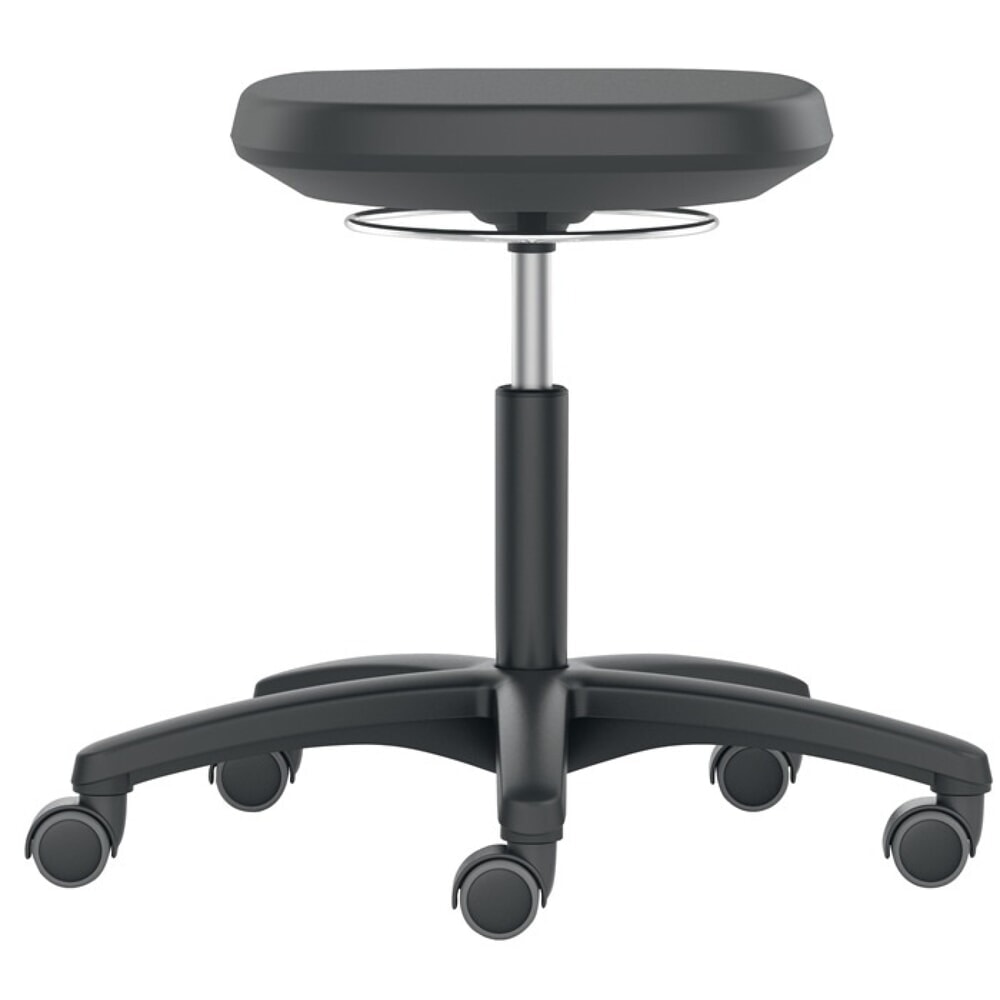 Produktabbildung: bimos  Drehhocker Labsit, Integralschaum, Rollen, Sitzhöhenverstellung 450-650 mm