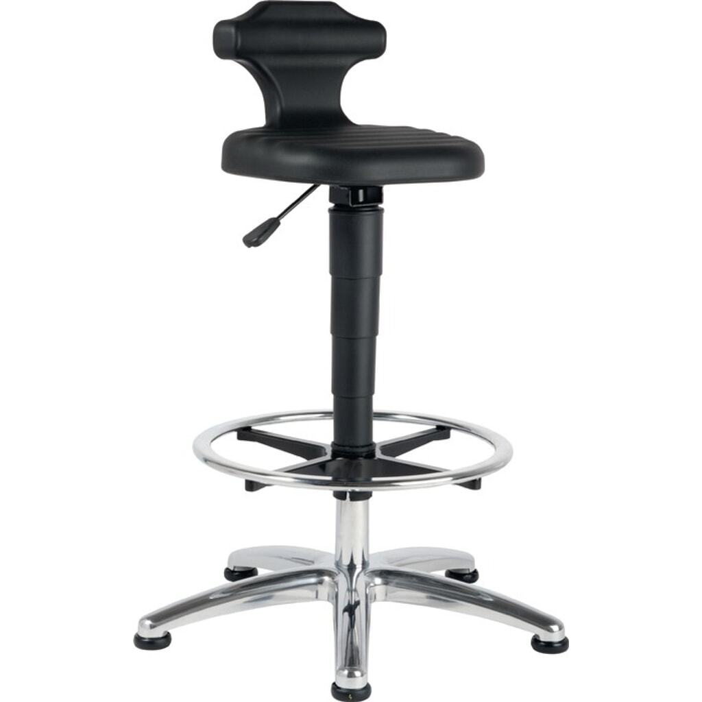 Produktabbildung: bimos Sitz-/Stehstuhl Flex, Sitzhöhenverstellung 510-780 mm, Integralschaum, mit Fussring ESD