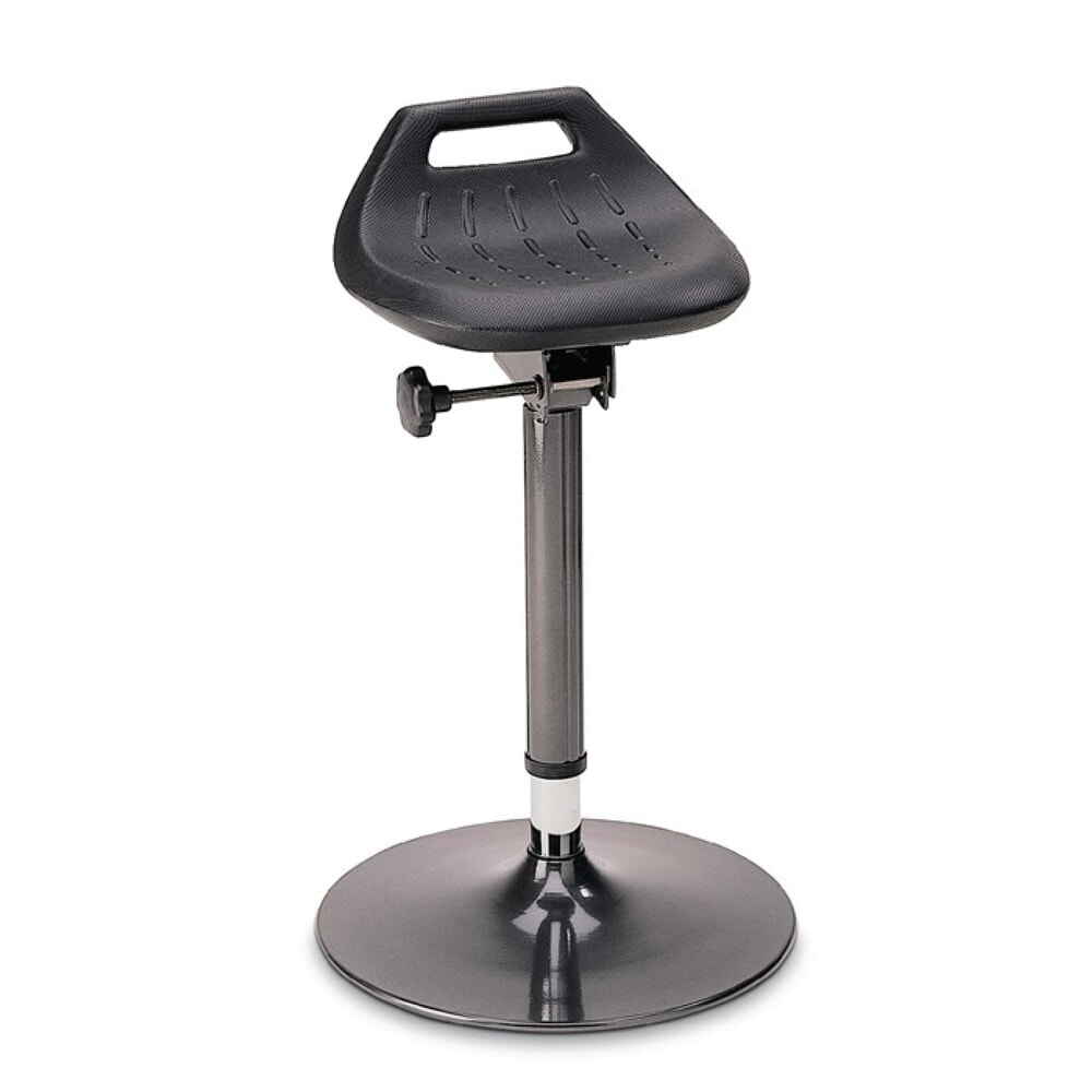 Produktabbildung: bimos Stehhilfe, Sitzhöhenverstellung 650-850 mm, Integralschaum, Stahlrohr anthrazit Tellerfuss