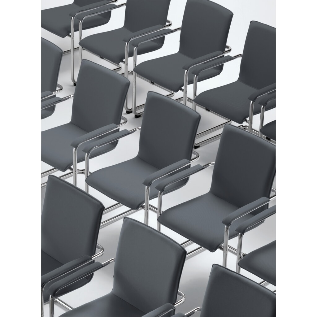 BISLEY Besucherstuhl Cubika, Freischwinger, Netzrücken, 3-fach stapelbar Produktabbildung Nr. 2: BISLEY Besucherstuhl Cubika, Freischwinger, Netzrücken, 3-fach stapelbar