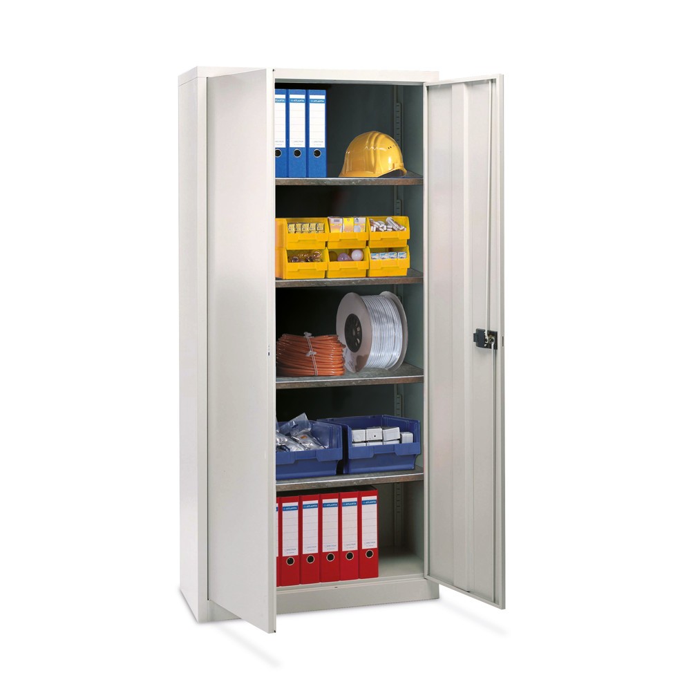 Produktabbildung: BISLEY Flügeltürschrank, HxBxT 1.806 x 914 x 400 mm, lichtgrau, Böden lackiert